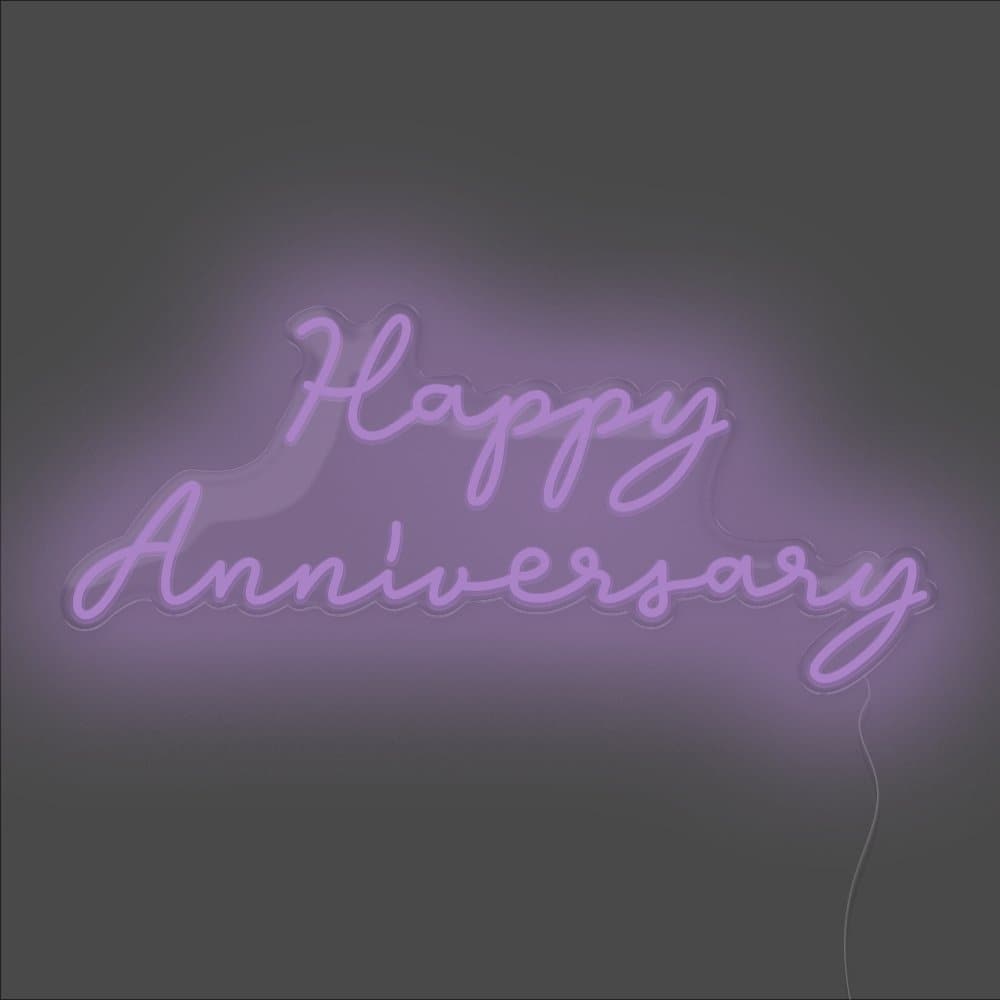 Happy Anniversary Neon Sign - Unrivaled Neon - Purple #color_purple