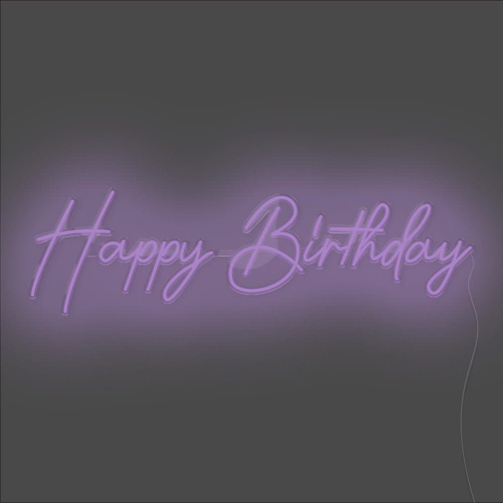 Happy Birthday Celebration Neon Sign - Unrivaled Neon - Purple #color_purple