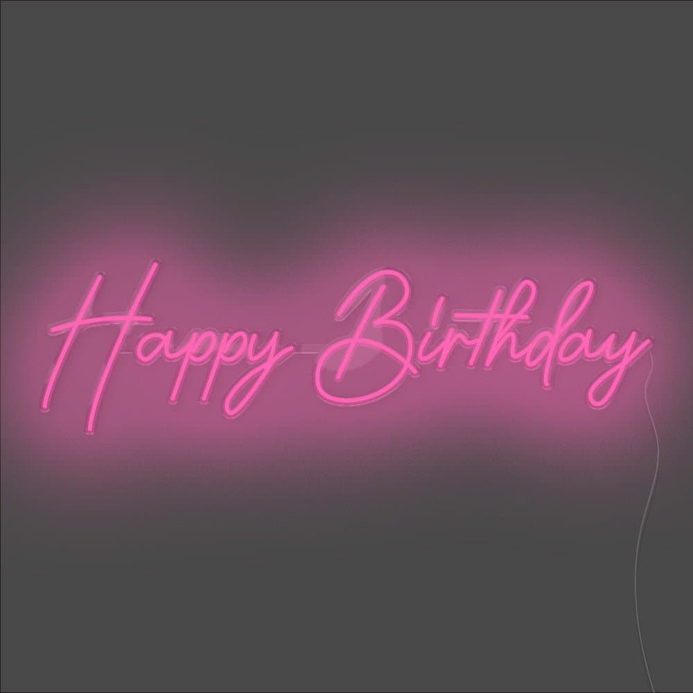 Happy Birthday Celebration Neon Sign - Unrivaled Neon - Pink #color_pink
