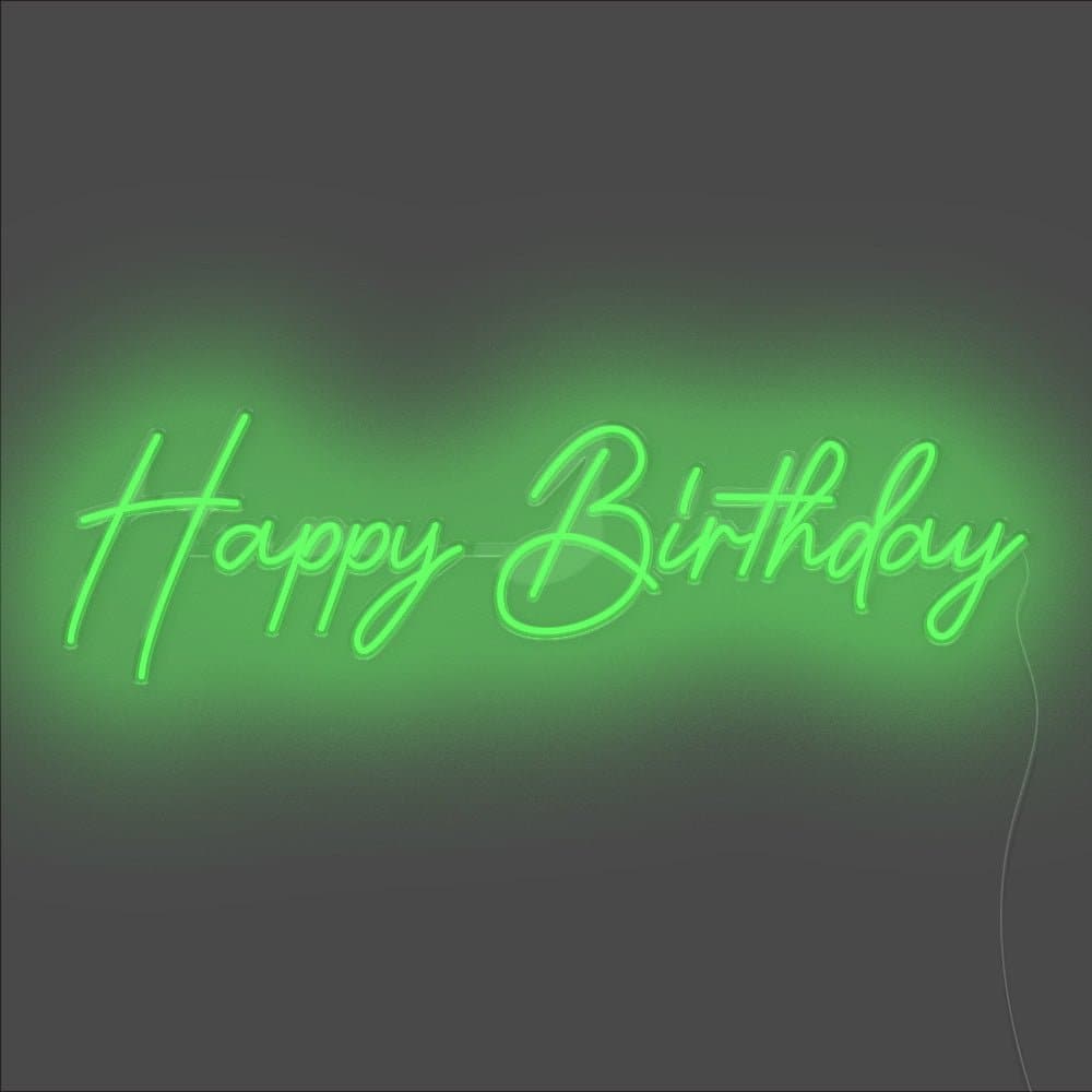 Happy Birthday Celebration Neon Sign - Unrivaled Neon - Green #color_green