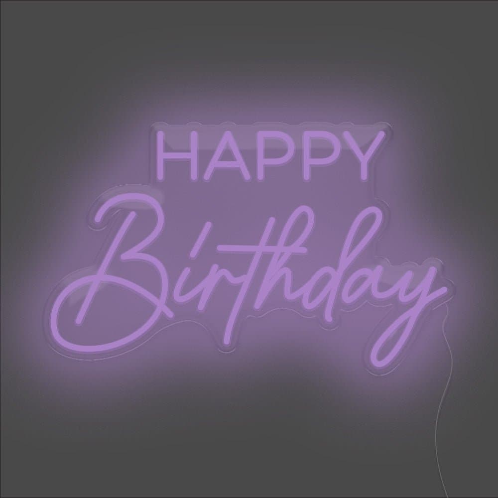 Happy Birthday Neon Sign - Unrivaled Neon - Purple #color_purple