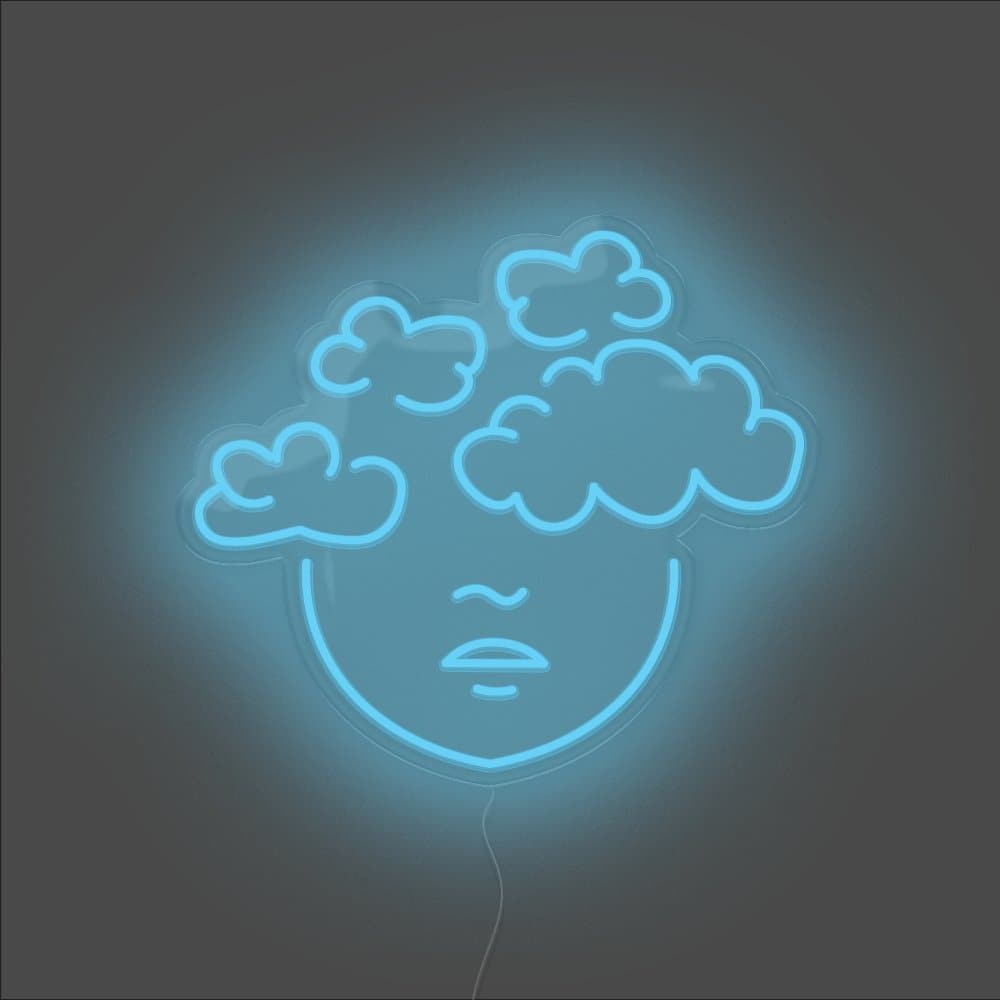 Head In The Clouds Neon Sign - Unrivaled Neon - Light Blue #color_light blue