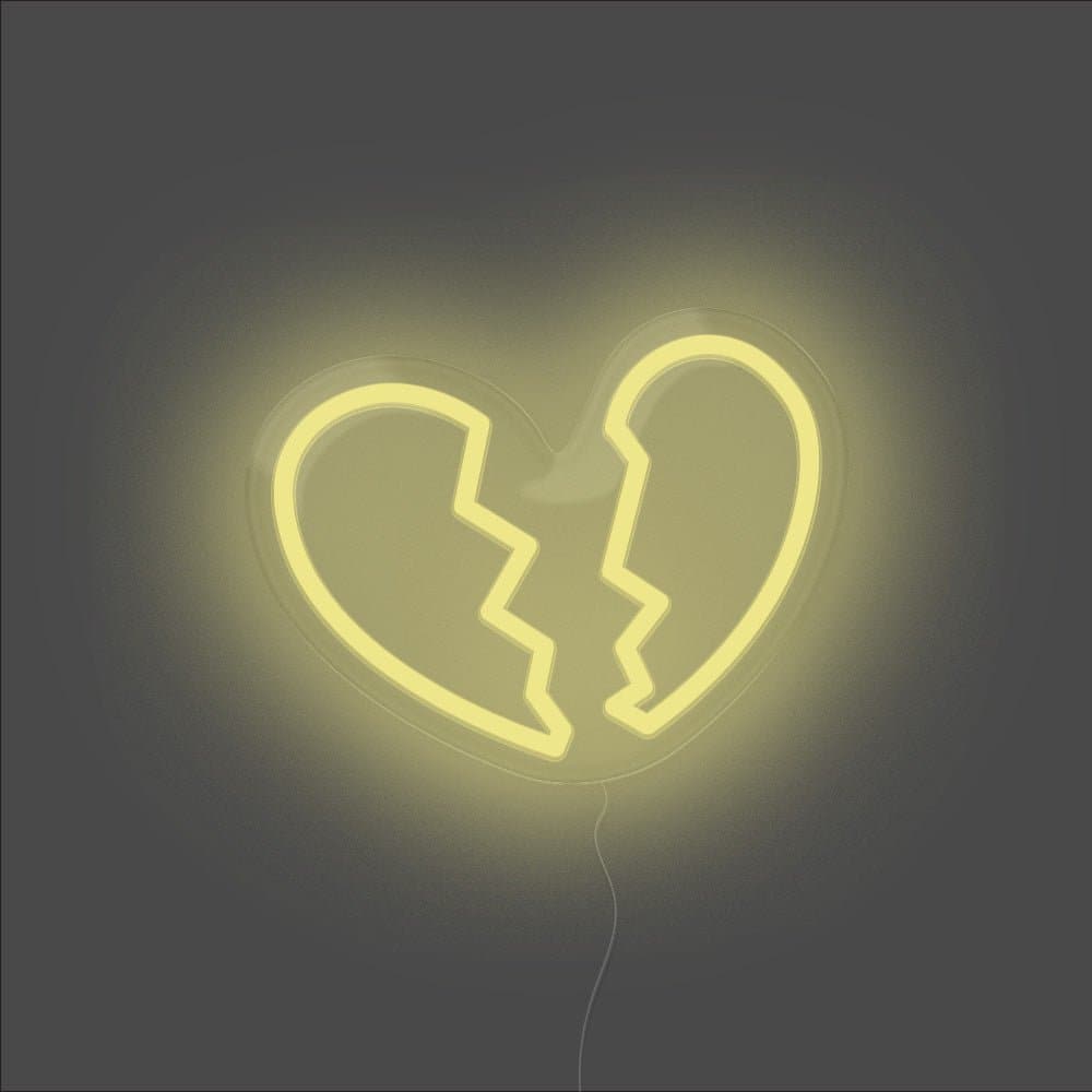 Heart Break Neon Sign - Unrivaled Neon - Lemon Yellow #color_lemon yellow