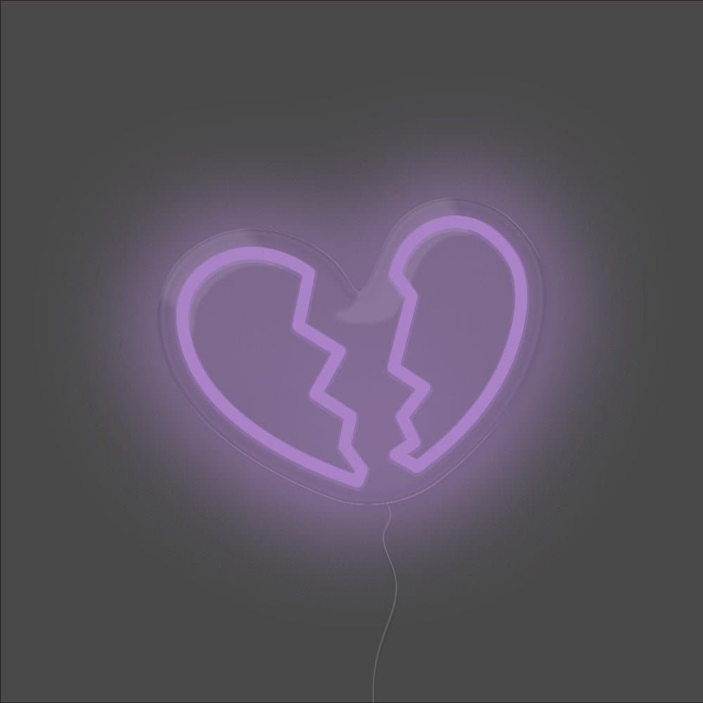 Heart Break Neon Sign - Unrivaled Neon - Purple #color_purple