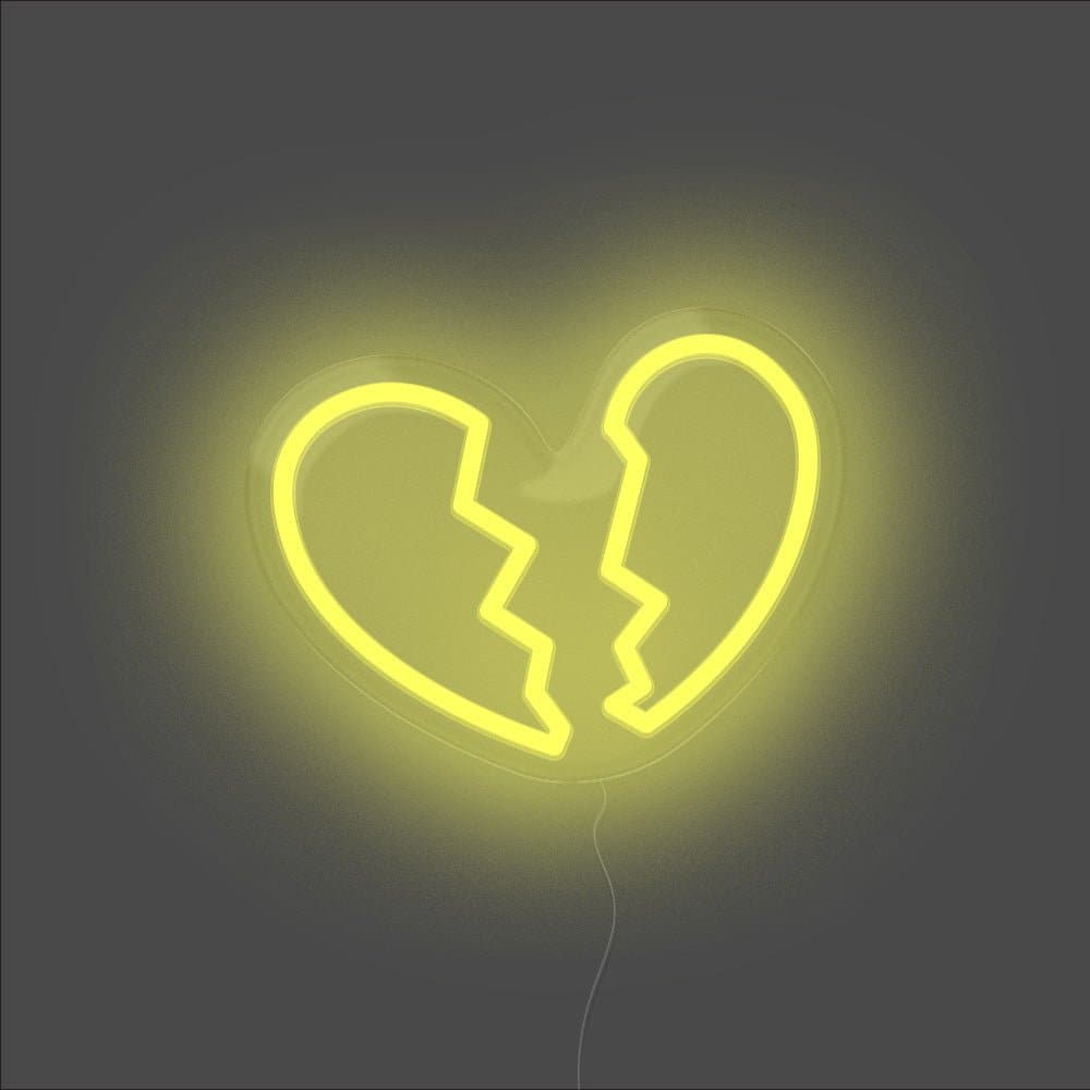 Heart Break Neon Sign - Unrivaled Neon - Yellow #color_yellow