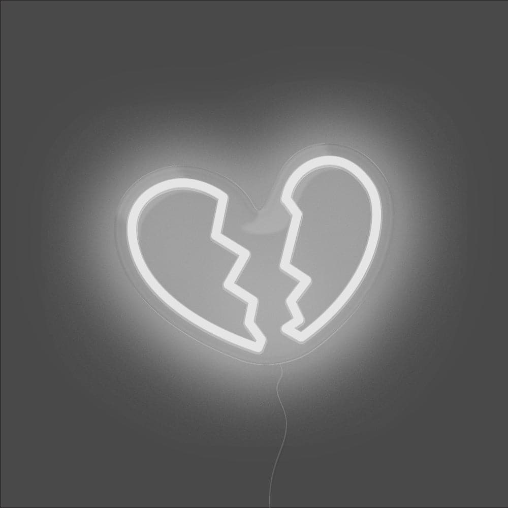 Heart Break Neon Sign - Unrivaled Neon - White #color_white