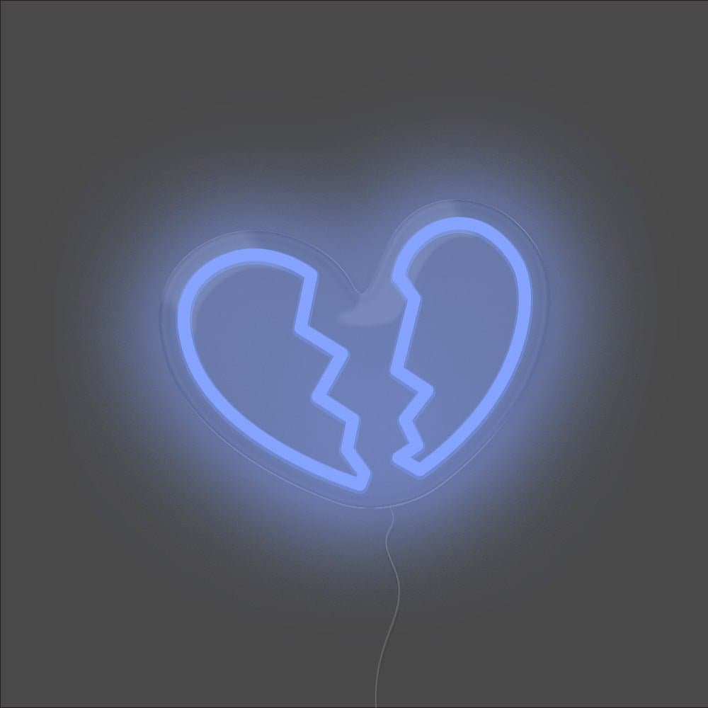 Heart Break Neon Sign - Unrivaled Neon - Blue #color_blue