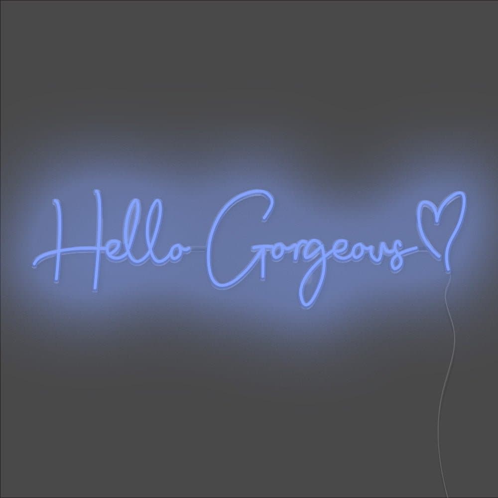 Hello Gorgeous Neon Sign - Unrivaled Neon - Blue #color_blue