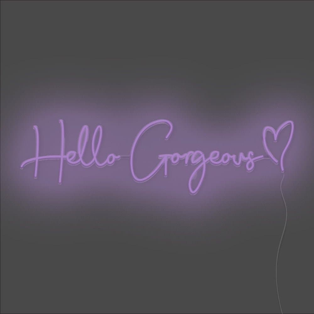 Hello Gorgeous Neon Sign - Unrivaled Neon - Purple #color_purple