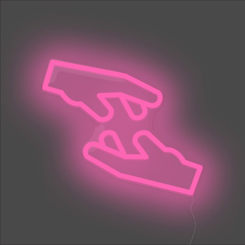 Helping Hand Neon Sign - Unrivaled Neon - Pink #color_pink