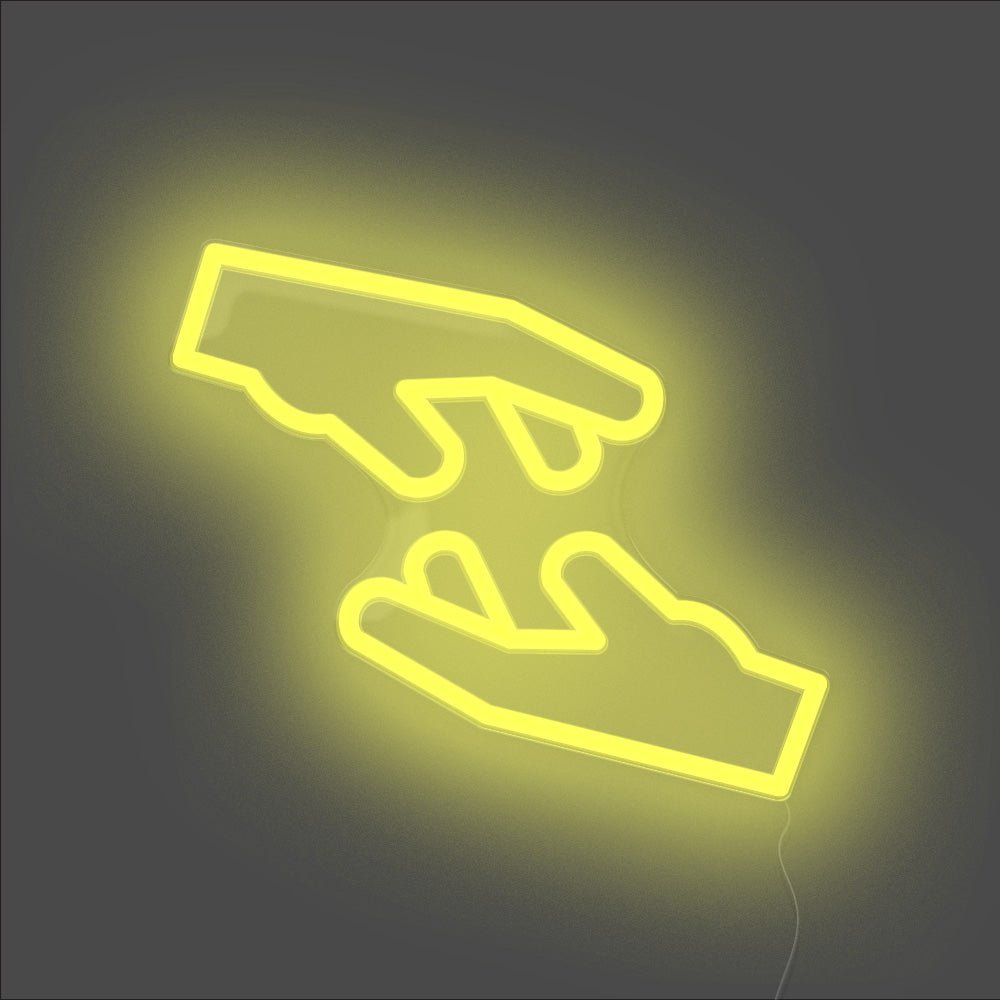 Helping Hand Neon Sign - Unrivaled Neon - Yellow #color_yellow