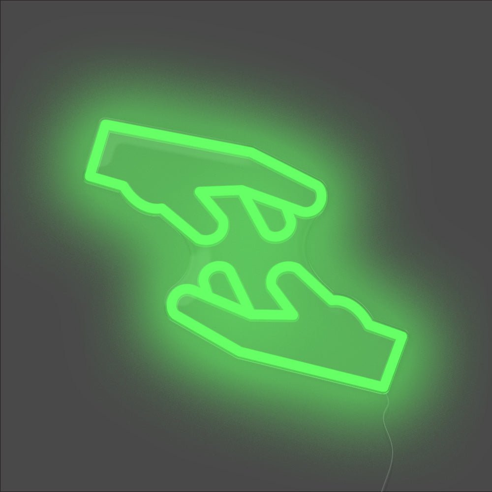 Helping Hand Neon Sign - Unrivaled Neon - Green #color_green