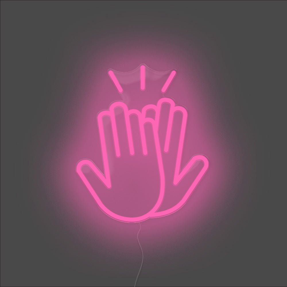 High Five Neon Sign - Unrivaled Neon - Pink #color_pink