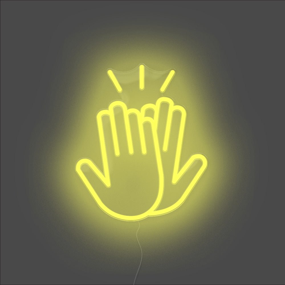 High Five Neon Sign - Unrivaled Neon - Yellow #color_yellow