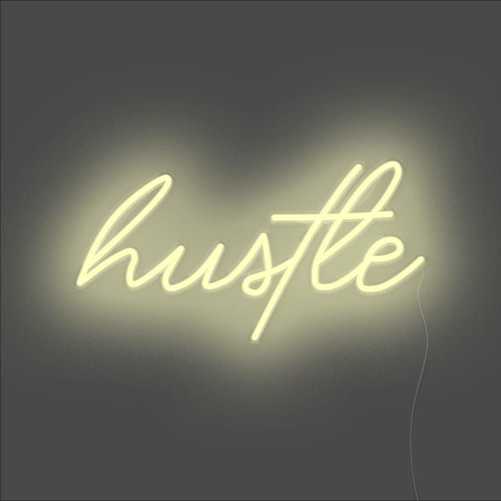Hustle Neon Sign - Unrivaled Neon - Warm White #color_warm white