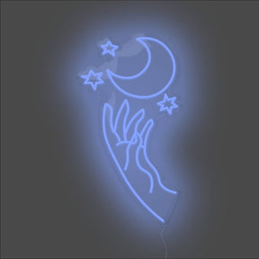 Moon Hand Neon Sign