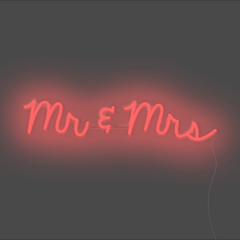 Mr & Mrs Neon Sign - Unrivaled Neon - Red #color_red