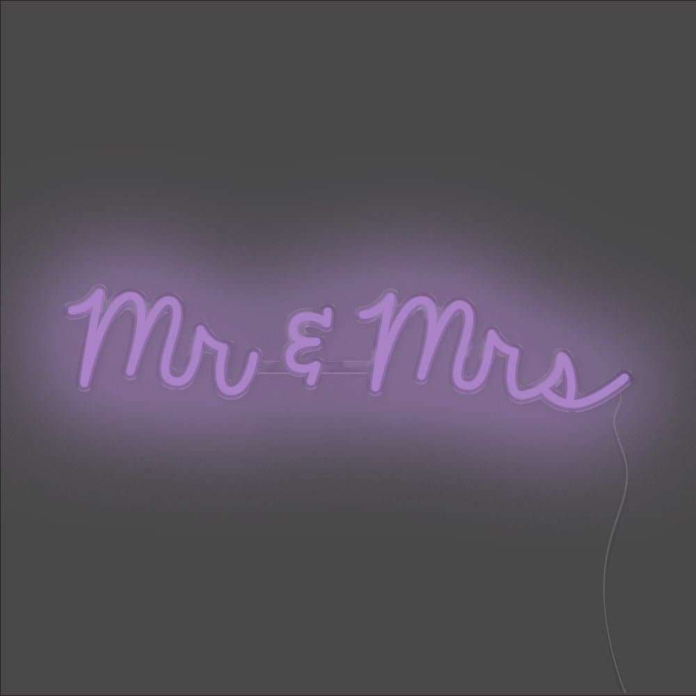 Mr & Mrs Neon Sign - Unrivaled Neon - Purple #color_purple