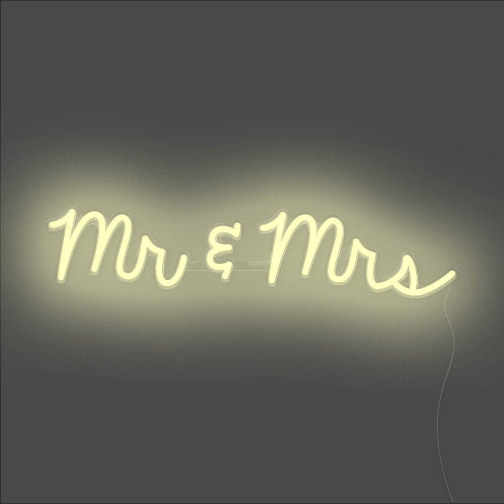 Mr & Mrs Neon Sign - Unrivaled Neon - Warm White #color_warm white