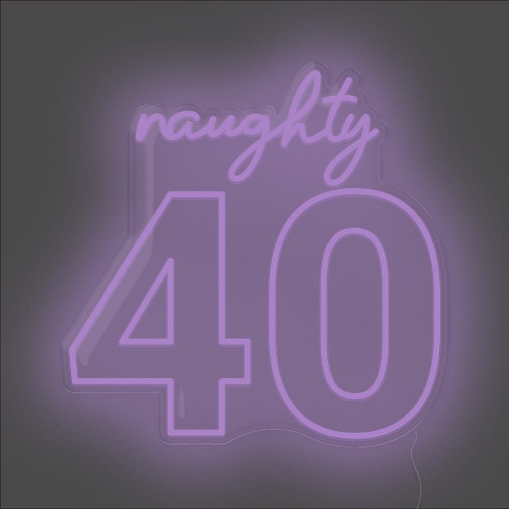 Naughty 40 Neon Sign - Unrivaled Neon - Purple #color_purple