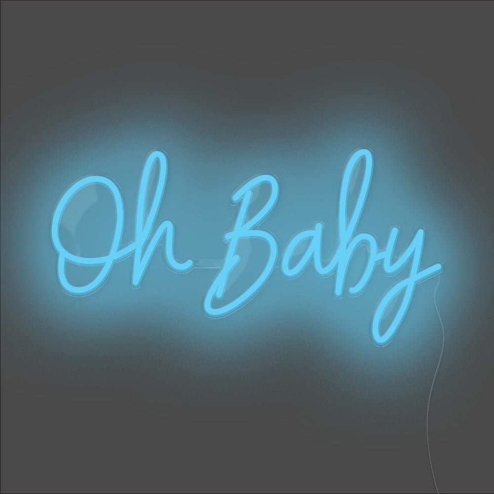 Oh Baby Neon Sign - Unrivaled Neon - Light Blue #color_light blue