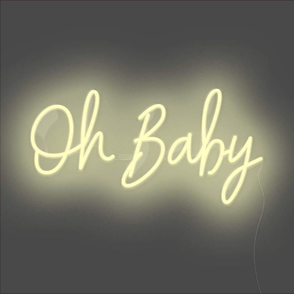 Oh Baby Neon Sign - Unrivaled Neon - Warm White #color_warm white