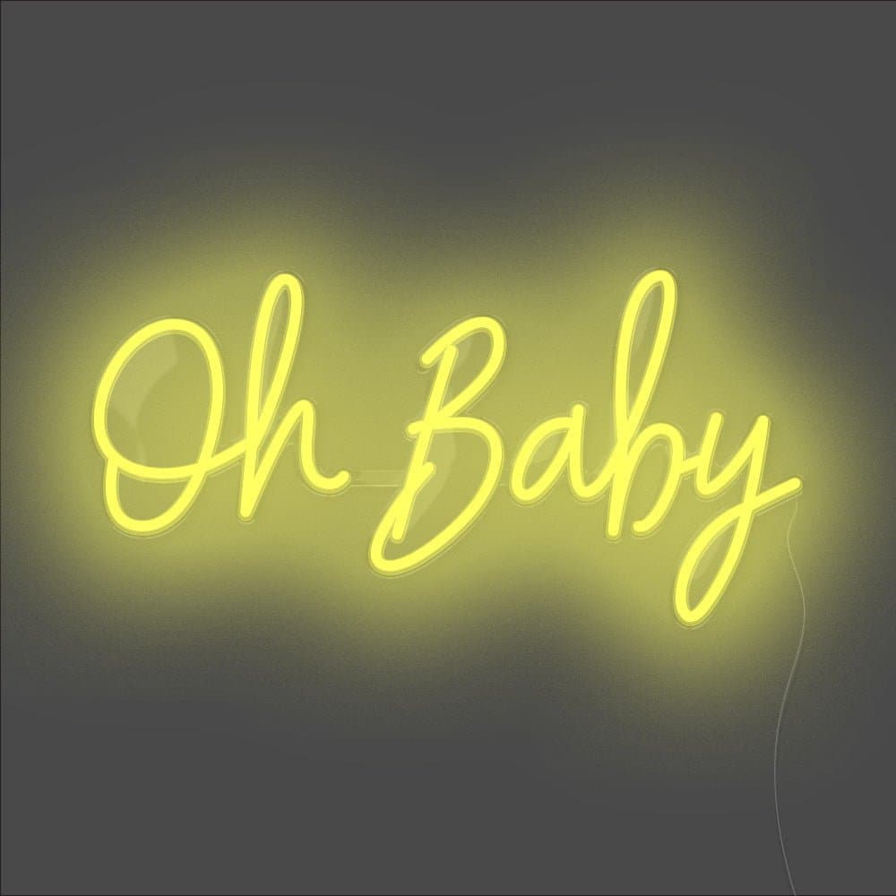 Oh Baby Neon Sign - Unrivaled Neon - Yellow #color_yellow
