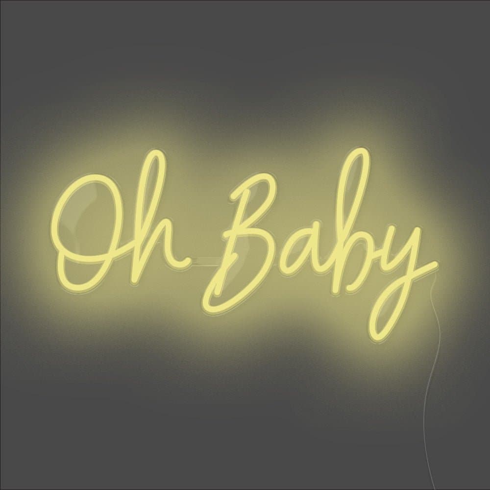 Oh Baby Neon Sign - Unrivaled Neon - Lemon Yellow #color_lemon yellow