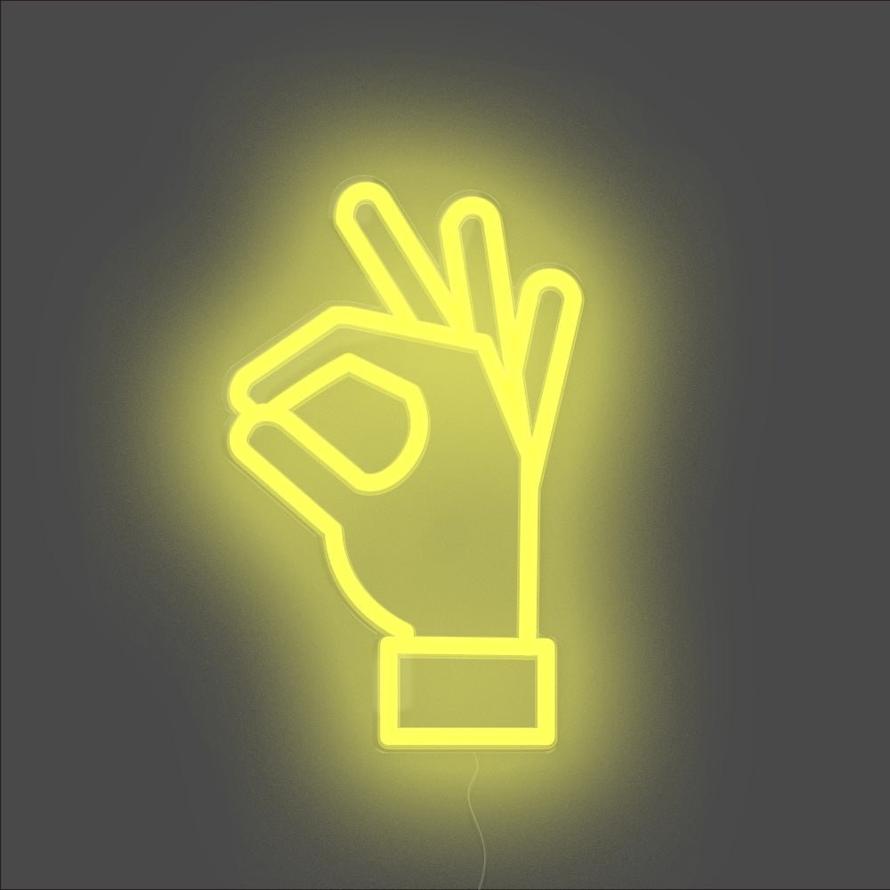 OK Neon Sign - Unrivaled Neon - Yellow #color_yellow