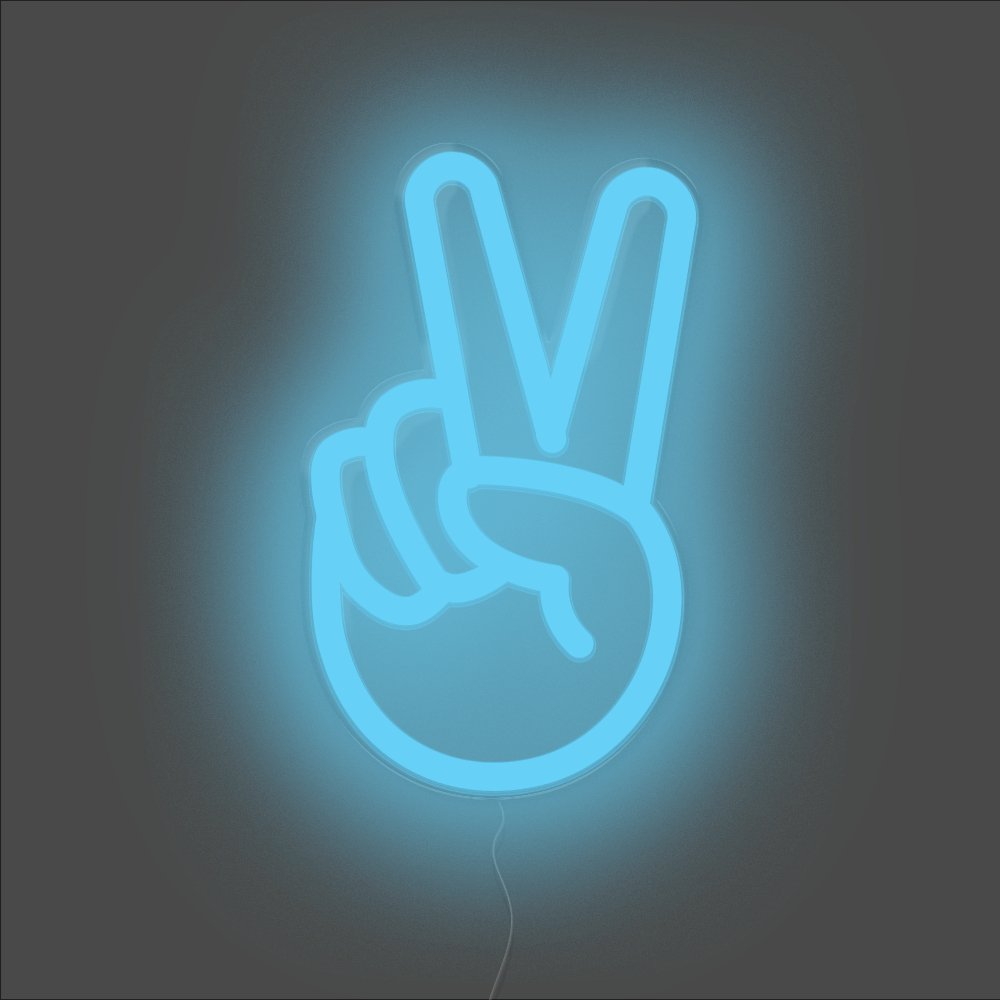 Peace Neon Sign - Unrivaled Neon - Light Blue #color_light blue