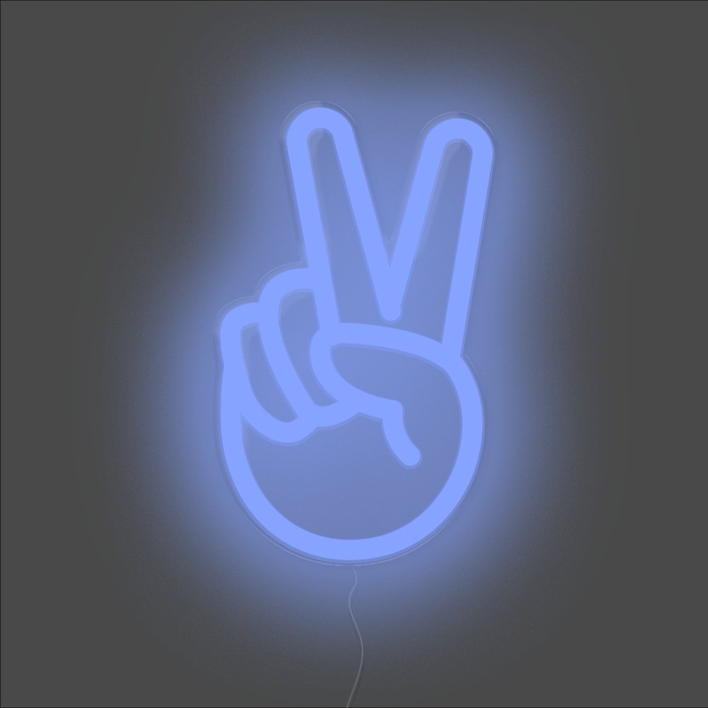 Peace Neon Sign - Unrivaled Neon - Blue #color_blue