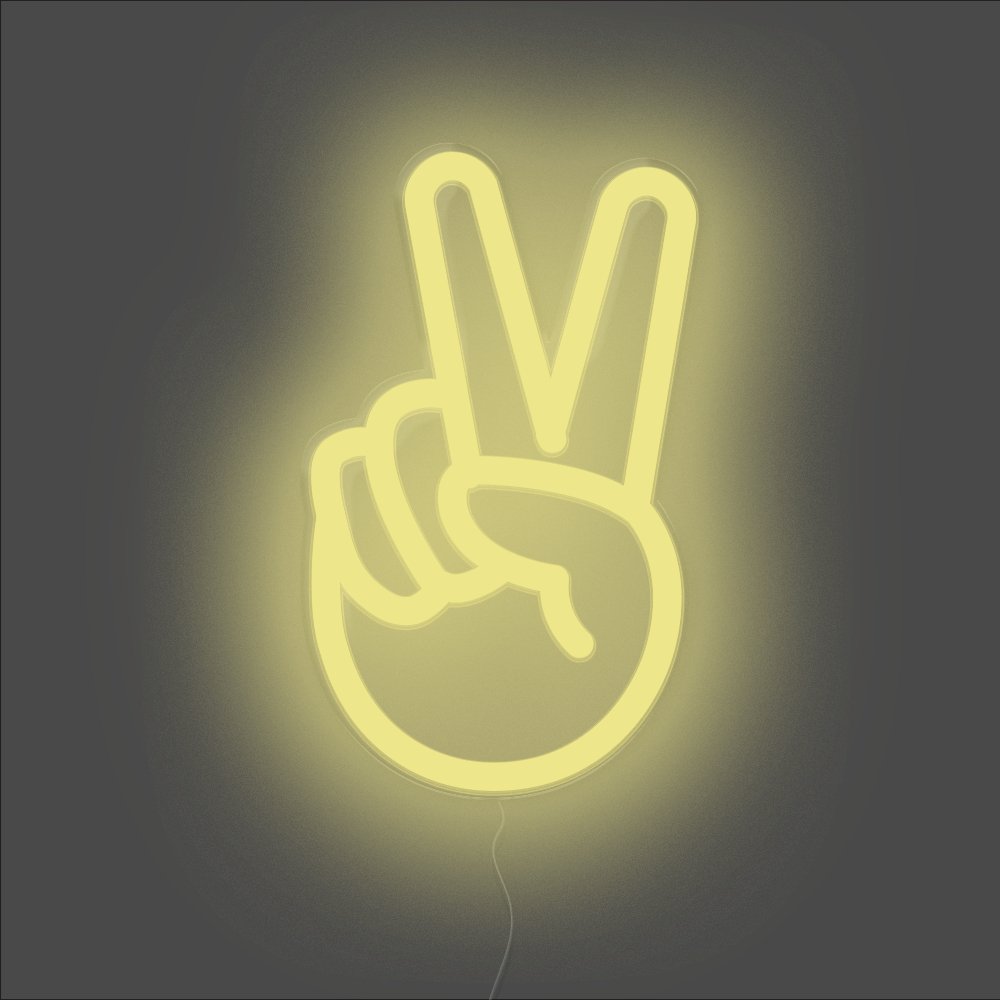 Peace Neon Sign - Unrivaled Neon - Lemon Yellow #color_lemon yellow