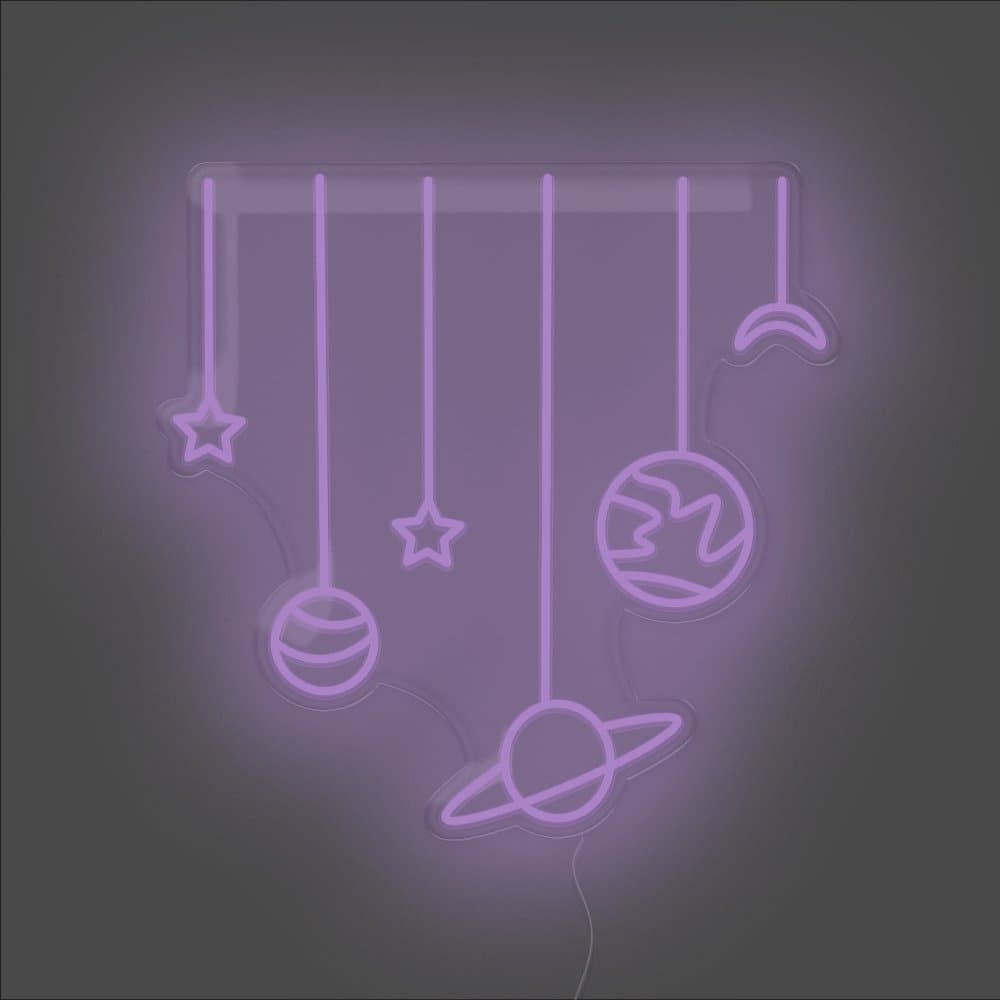 Planets On Strings Neon Sign - Unrivaled Neon - Purple #color_purple