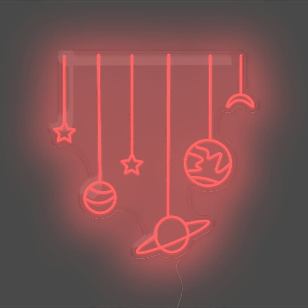 Planets On Strings Neon Sign - Unrivaled Neon - Red #color_red