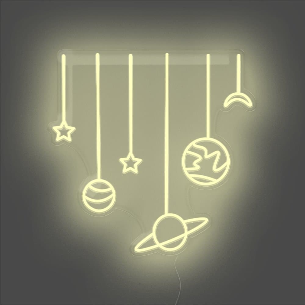 Planets On Strings Neon Sign - Unrivaled Neon - Warm White #color_warm white