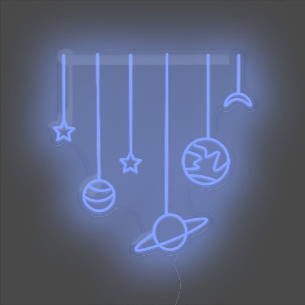 Planets On Strings Neon Sign - Unrivaled Neon - Blue #color_blue