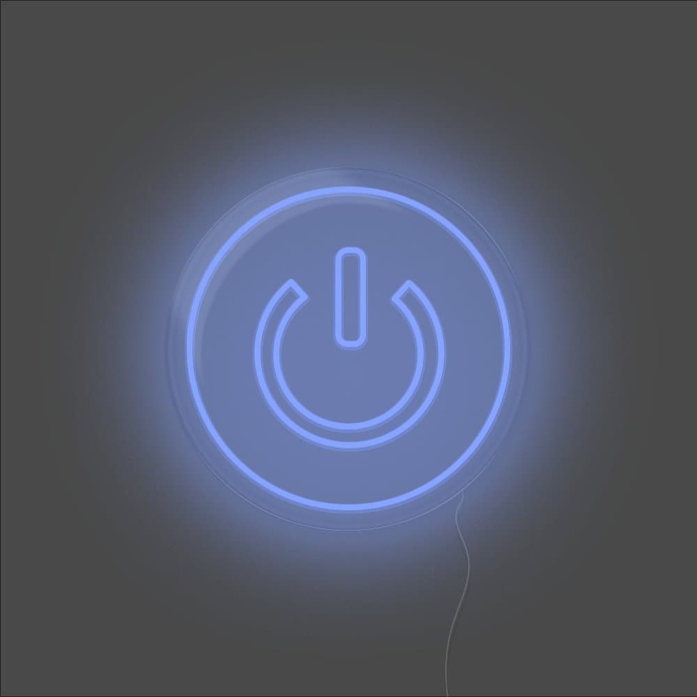 Power Button Neon Sign - Unrivaled Neon - Blue #color_blue