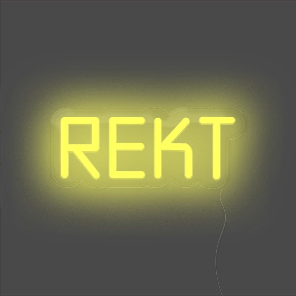 Rekt Neon Sign - Unrivaled Neon - Yellow #color_yellow