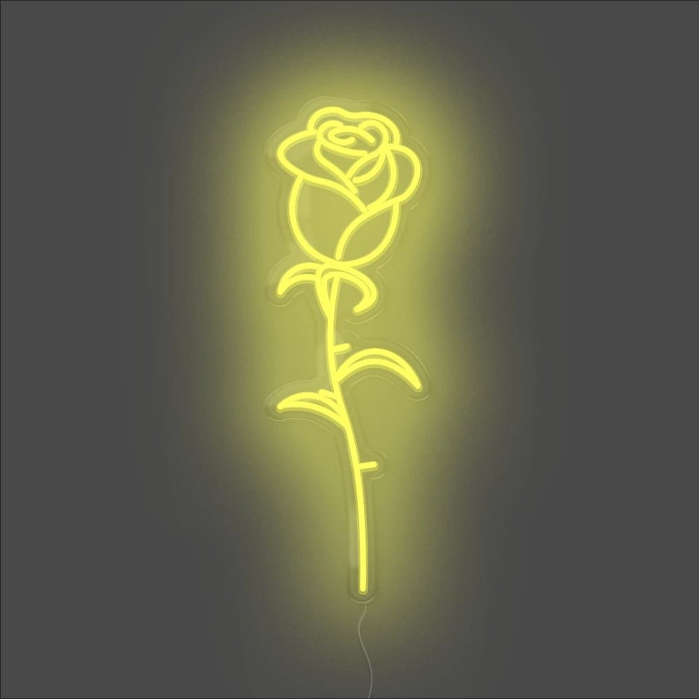 Rose Neon Sign - Unrivaled Neon - Yellow #color_yellow