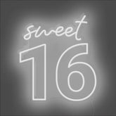 Sweet 16 Neon Sign - Unrivaled Neon - White #color_white