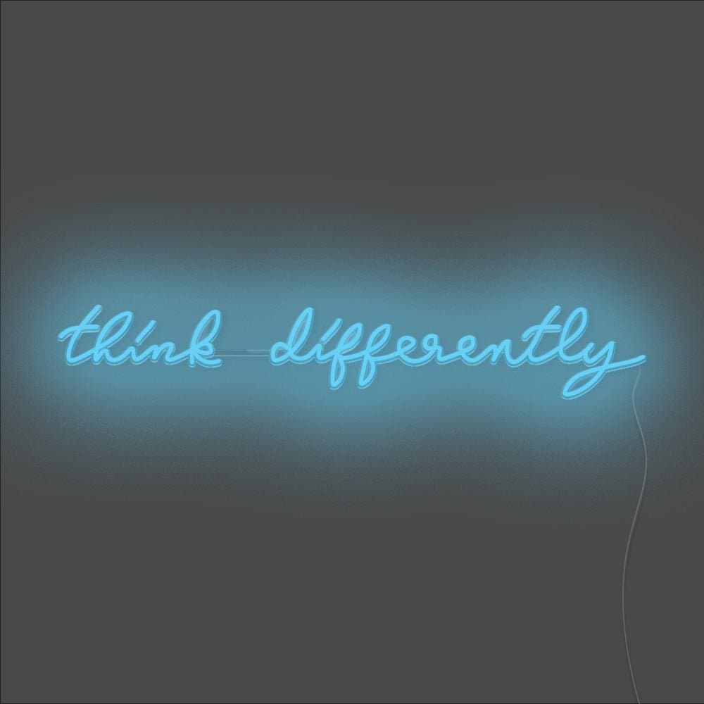 Think Differently Neon Sign - Unrivaled Neon - Light Blue #color_light blue