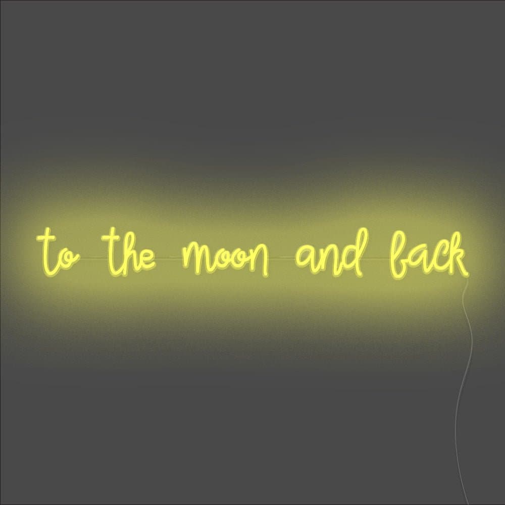 To The Moon And Back Neon Sign - Unrivaled Neon - Yellow #color_yellow