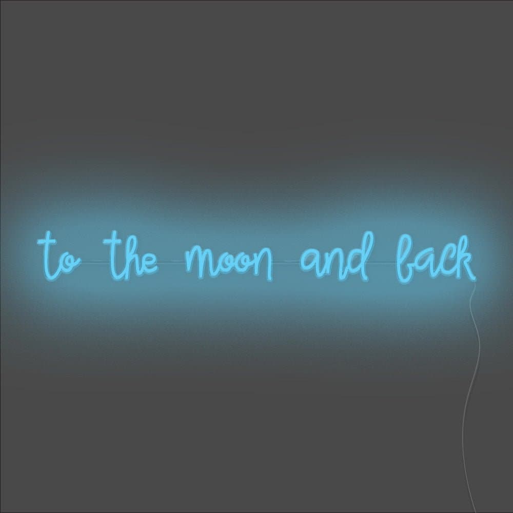 To The Moon And Back Neon Sign - Unrivaled Neon - Light Blue #color_light blue