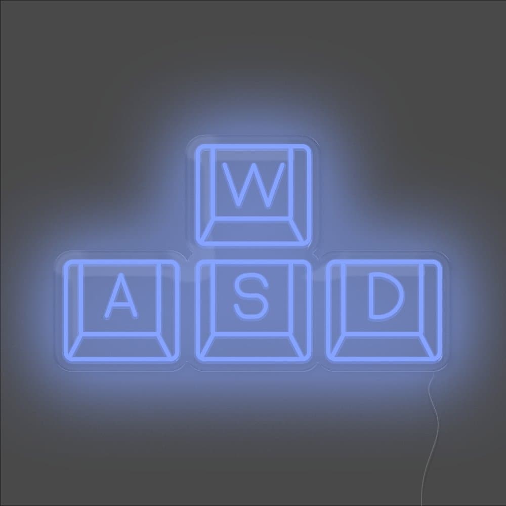 WASD Keyboard Neon Sign - Unrivaled Neon - Blue #color_blue