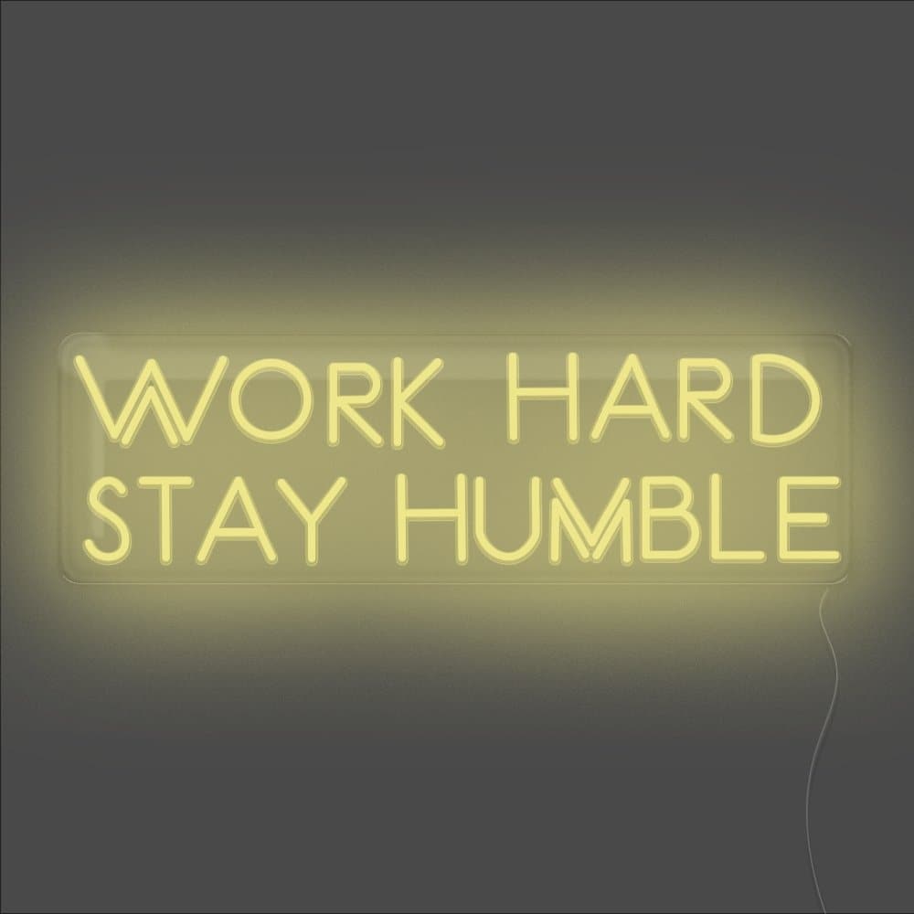 Work Hard Stay Humble Neon Sign - Unrivaled Neon - Lemon Yellow #color_lemon yellow