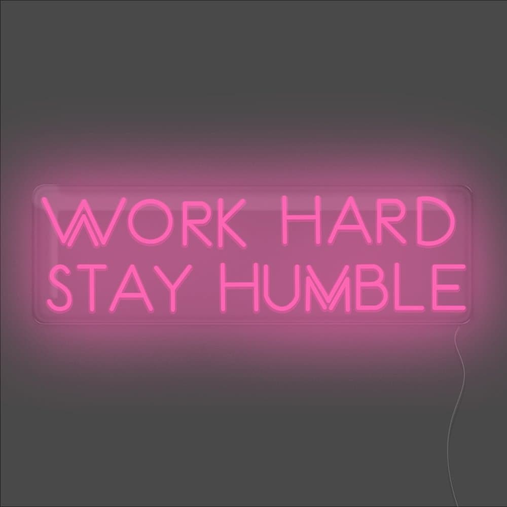 Work Hard Stay Humble Neon Sign - Unrivaled Neon - Pink #color_pink
