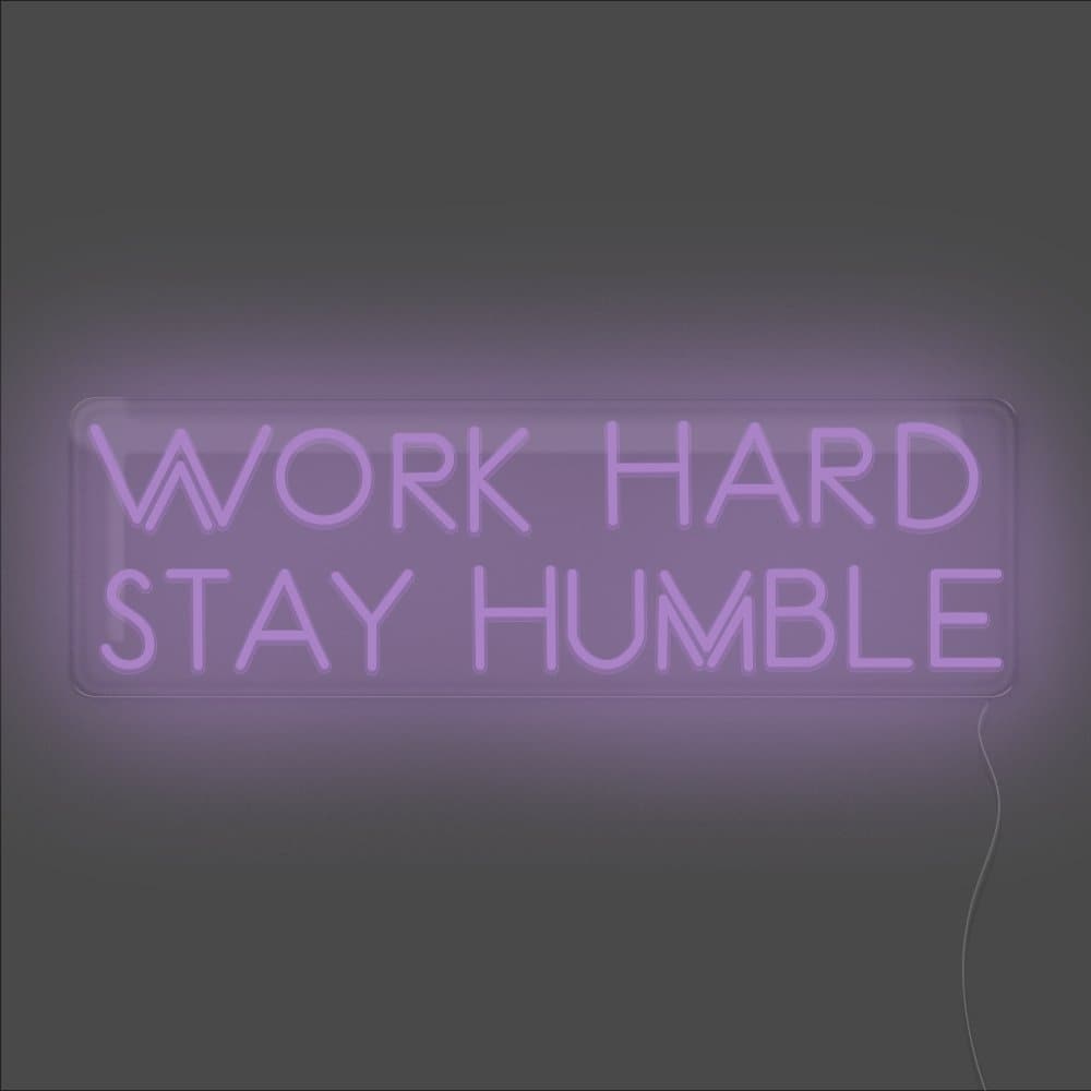 Work Hard Stay Humble Neon Sign - Unrivaled Neon - Purple #color_purple
